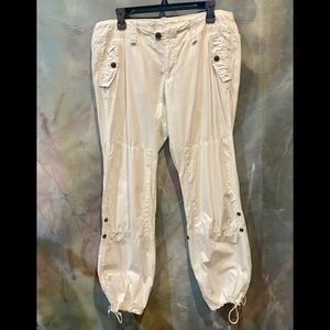 AMERICAN EAGLE OUTFITTERS Womens Adjustable Parachute Pants - Sz 12 - White -EUC